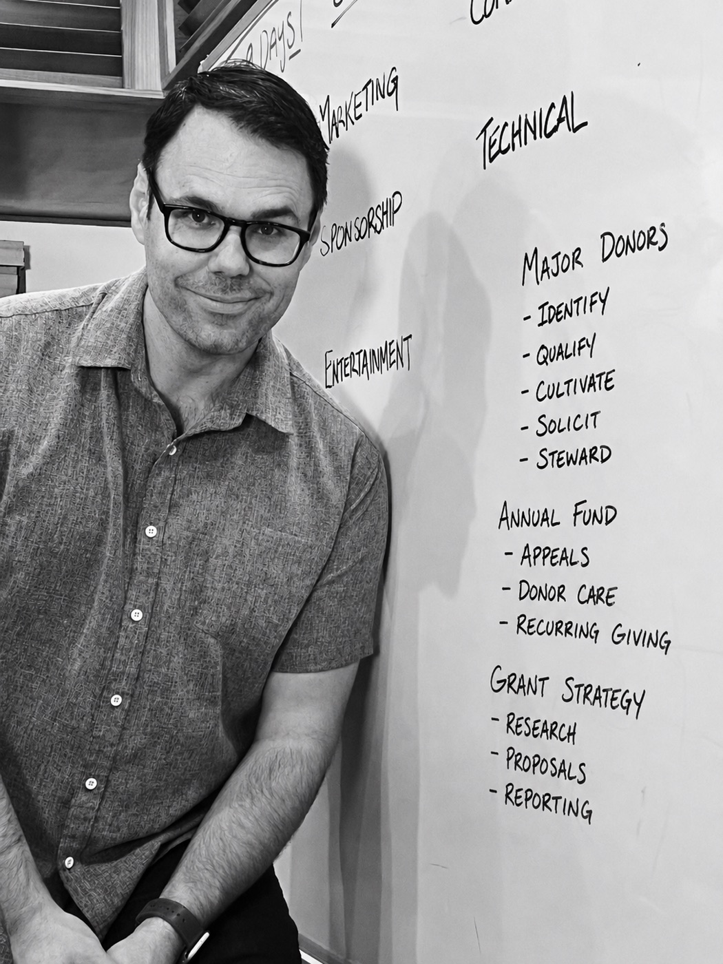 George Ricciardella at a whiteboard planning session